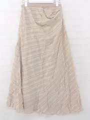 ◇ ◎ ADAM ET ROPE' カジュアル 総柄 ロング フレア スカート サイズF ベージュ グレー系 ブラック レディース P  【1306100000490】