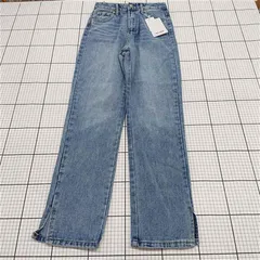 ◇ Θ 未使用 クラシカルエルフ タグ付き サイドスリットハイウエストデニムパンツ サイズS ブルー レディース. E  【1509100072546】