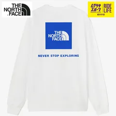 【ムラスポ公式】THE NORTH FACE　ノースフェイス　ロンT　長袖　Tシャツ　バックスクエアロゴティー　(W2　ホワイト/ブルー)　NT82333
