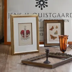 ヴィンテージフレーム「Queen Consort’s Crown」希少なヴィンテージ図鑑の一枚と額縁のセット(アンティーク雑貨 蚤の市 ウォールデコ ギャラリー フレーム 額縁 絵 ポスター  インテリア雑貨 アート 古道具 骨董 イギリス 王冠 ロンドン )