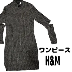 【美品】膝丈H&Mワンピース　ブラック