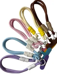 Wリングタイプ カラフルシンプル ハンドストラップ 全5色 パラコード素材 スマホ落下防止 携帯 ストラップ アクセサリー