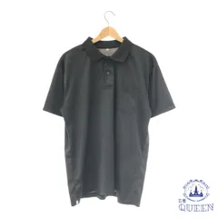 ☆美品☆ トップス ポロシャツ 薄手 シンプル 半袖 レディース ブラック LL 901-9840 送料無料 古着