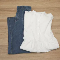 ◇ 《 GU ジーユー まとめ売り2点セット サイズS チャックフック閉め ワンピース/デニムパンツ レディース 》 E  【1308290034187】