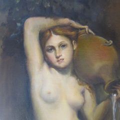裸婦絵画　アングル模写「泉」painterTMK アングル　美人画　裸婦油絵　人物画　裸婦絵画　肉筆　油絵模写 インテリア