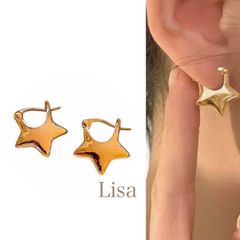 ピアス スター 星 ゴールド キャッチレス 韓国 レディース シンプル 大人気 821
