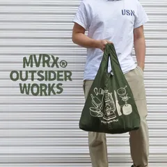 ポケッタブル エコバッグ おしゃれ 大容量 MVRX ブランド CAMP GEAR モデル キャンプ道具 オリーブ