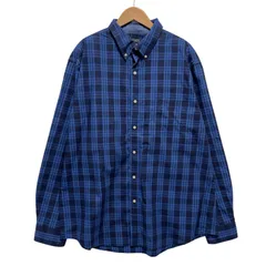 チャップス CHAPS チェックシャツ ボタンダウン ブロードシャツ 長袖シャツ 2XL オーバーサイズ ワンポイント 刺繍 古着 D305