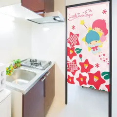 【MINIBOX のれん制作工房 正規販売店舗】【匿名配送ネコポス 全国送料無料】のれん サンリオ「リトルツインスターズ 和モダン」85×150cm【日本製】家紋 スタジオジブリ トトロ 千と千尋の神隠し 目隠し 暖簾