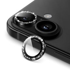【数量限定】1セット HDクリア 個別の9H強化ガラス金属リングカバー ピカピカ キラキラ カメラレンズフィルム 6.7インチ用 Plus (ブラック) 16 16 iPhone iPhone / 6.1インチ JETech