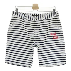 サイズ：M ROUGH&SWELL ラフアンドスウェル 2023年モデル 裏メッシュ ハーフパンツ ボーダー柄 ホワイト系 [240101420216] ゴルフウェア メンズ ストスト