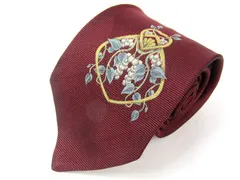 ドミニクフランス ネクタイ パネル柄 植物柄 スリークラウン 高級 シルク 仏製