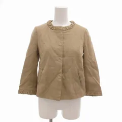 ドレステリア DRESSTERIOR ジャケット ブルゾン 比翼ボタン ウール ストレッチ 裏地ストライプ 36 S ベージュ /FT ■GY39