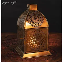 モロッコ スタイル テーブル キャンドルスタンド M クリア 小物 雑貨 キャンドル ガラス ディスプレイ オブジェ　パタパタ民族