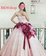 ＜現品限り＞used　カラードレス　ピンク・ゴールドグリッターウエスト　すみれ　ブランドドレス　結婚式　お色直し　パーティー　演劇　芝居　コスプレ　ステージ　ダンス　舞台　レイヤー