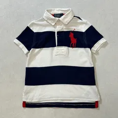 【90cm】Polo Ralph Lauren S/S Polo Shirt / ポロ　ラルフローレン　半袖　ポロシャツ　ボーダー 白　紺　ツートーン