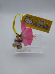 ハローキティ根付ストラップ 沖縄限定　花笠　琉装　ハイビスカス