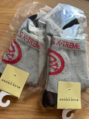 新品★クルーソックス グレー ドクロ 22~24cm 24~26cm