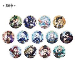 原神・公式　缶バッジ（フォンテーヌ城）リネ　リネット　フレミネ　ヌヴィレット　リオセスリ　シャルロット　シュヴルーズ　ナヴィア