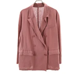 Mila Owen ミラオーウェン リネンブレンド ダブル テーラードジャケット 0 レッド系 レディース 古着