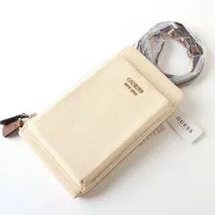 MHR0217 未使用 GUESS ゲス スマホ ショルダーバッグ 財布 スマホポーチ ベージュ×ブラウン