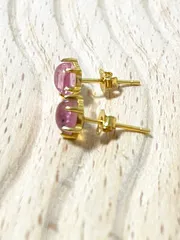 小ぶり　宝石質　マルチカラー　トルマリンAA++ 　ピアス　SILVER925製・K18メッキ　つけっぱなし