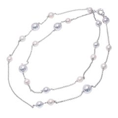 ジョージ・ジェンセン GEORG JENSEN スフィア ロング パール ネックレス シルバー925