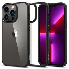 Spigen iPhone13Proケース クリア 衝撃吸収 米軍MIL規格取得 透明 TPU バンパーケース 2重構造 耐衝撃 すり傷防止 黄変抑制 ワイヤレス充電対応 ウルトラ・ハイブリッド ACS03262 (マット・ブラック) 1