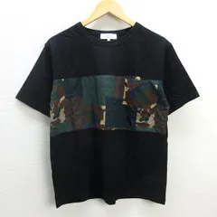 D■ビームス/B:MING カモフラ柄 切り替え半袖Tシャツ【M】黒/MENS/80【中古】