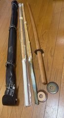 剣道 竹刀2本＋赤樫木刀＋竹刀袋セット｜初心者・稽古用に／竹刀116cm・木刀102cm