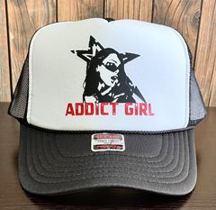 ADDICT GIRL  トラッカーメッシュキャップ　新品未使用　ホワイト×ブラック