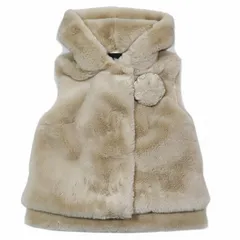 ルネ Rene Fluffy Gilet フェイクファー ベスト ジレ フーディジャケット ブルゾン ショート コサージュ付き 36 ベージュ/1 レディースのサムネイル