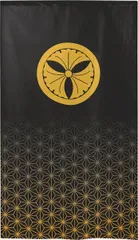 ■SIMON BAKER■のれん「家紋  丸に三ツ銀杏  麻の葉」85x150cm ×7枚セット【日本製】暖簾 和風 家紋 目隠し 間仕切り 【家紋のれん】【匿名配送らくらくメルカリ便 全国送料無料】