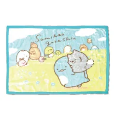 【新品】サンエックス すみっコぐらしブランケット 膝掛け毛布 しろくま ねこ とかげ とんかつ ぺんぎん？ すみっコかわいい あったか 秋冬 防寒 ふわふわ おうち時間 お出かけ ドライビング 70×110cm ピンク 水色 黄緑 ライトグリーン