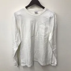 M8108 Champion チャンピオン USA製 T1011 長袖ポケット付 ロングTシャツ ロンT Mサイズ メンズ ホワイト 綿100％ ロゴ