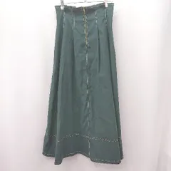 ◇ Θ OLIVE des OLIVE オリーブ デ オリーブ ウエストゴム ロング フレア スカート サイズM グリーン系 レディース E  【1506190003672】