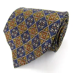 ヴァレンチノ ブランド ネクタイ チェック柄 小紋柄 格子柄 イタリア製 PO メンズ ネイビー Valentino 【中古】