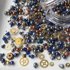 スチームパンク 歯車 シャカシャカ 封入 パーツ メタル パール 部品 ミックス 1個 rp-228 GreenRoseYumi