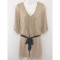 ◇ ◎ le.coeur blanc ルクールブラン 総柄 シフォン 七分袖 膝丈 ワンピース サイズ38 ベージュ レディース  【中古】 【1204140000213】のサムネイル