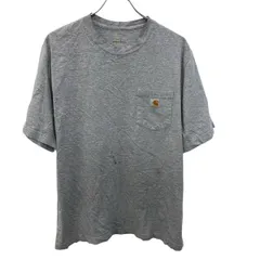 carhartt 半袖 ロゴTシャツ L ライトグレー プルオーバー ポケット付無地 ストリート カーハート 古着卸 アメリカ仕入 a705-5744