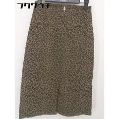◇ ◎ MAJESTIC LEGON タグ付き 豹柄 レオパード 膝丈 Aライン スカート サイズM ブラウン ブラック レディース  【中古】 【1202070000198】