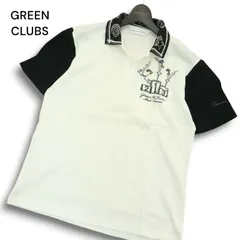 GREEN CLUBS グリーンクラブ × ロードランナー 刺繍★ 春夏 半袖 バイカラー 鹿の子 ポロシャツ Sz.1 メンズ 白のサムネイル