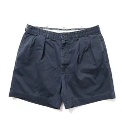 90's ポロラルフローレン 2タック コットン チノショーツ 紺 (35) ネイビー ショートパンツ 90年代 オールド ポロチノ 旧タグ polo　アメリカ古着 USED  ビンテージ ヴィンテージ