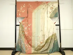平和屋着物■十日町友禅作家　松雨　訪問着　駒刺繍　籬花文　金彩　正絹　逸品　未使用　AAAV0289ma