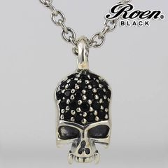 Roen BLACK ロエンブラック スカルチャームネックレス シルバー925 キュービックジルコニア メンズアクセサリー