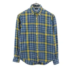 インディビジュアライズドシャツ チェック柄 長袖 ボタンダウンシャツ 13 1/2 ブルー系 INDIVIDUALIZED SHIRTS メンズ 古着 【231118】 メール便可