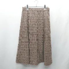 ◇ ◎ ⊇ NEWYORKER ニューヨーカー 総柄 膝下丈 フレア スカート サイズ64 ブラウン系 レディース E  【1412260043502】