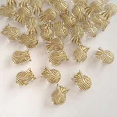 チューリップ ビーズ  ゴールドライン 【18個】 フラワービーズ ゴールドライン 透明 クリア 花 ハンドメイド エレガント かわいい 線模様