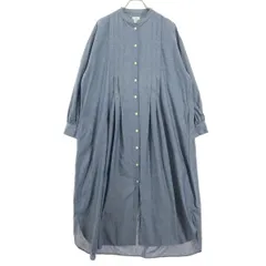 美品 coen コーエン 長袖 ロングワンピース F ブルー系 レディース 古着
