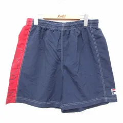 W35/古着 フィラ FILA ショート トレーニング パンツ ショーツ メンズ 00s ビッグロゴ 紺他 ネイビー 24jul30 中古 ボトムス 短パン ショー